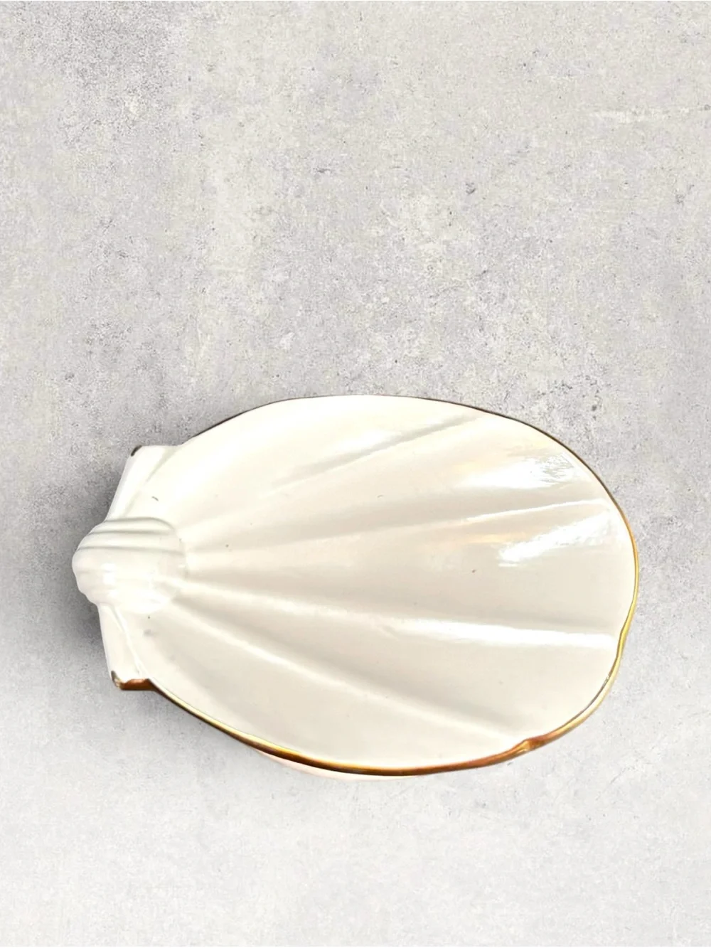 Vintage Holland Mold Ceramic Cherub Riding Dolphin Shell Dish Soap Trinket 8
